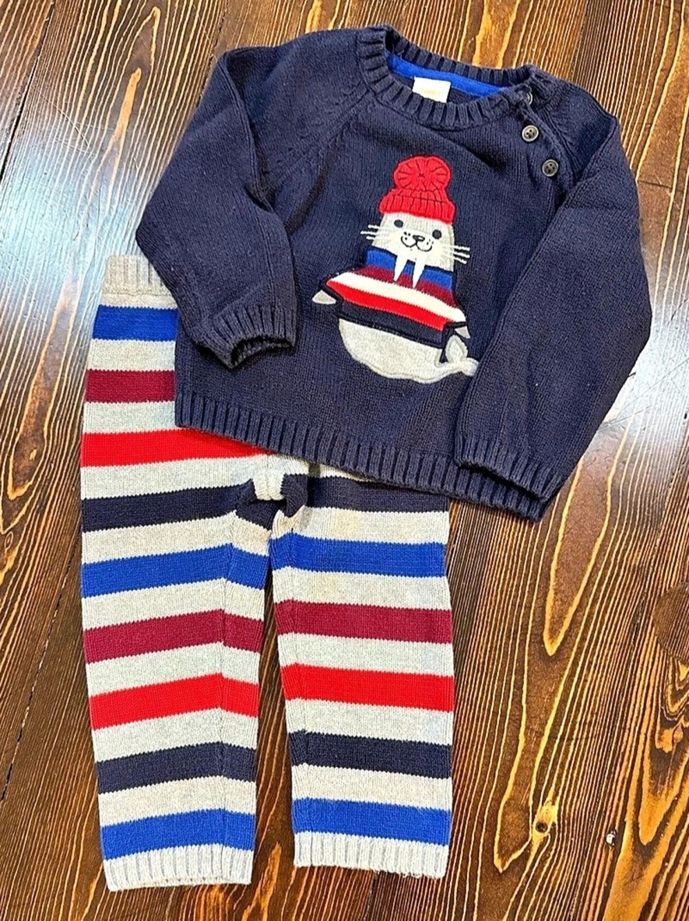 Gymboree Baby Walrus Knit Sweater Pants Set Size 18-24 Months